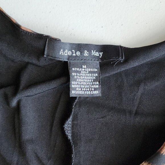 ADELE & MAY Leopard Cheetah Animal Print Top | Sheer Lined Flowy Blouse - Picture 7 of 9